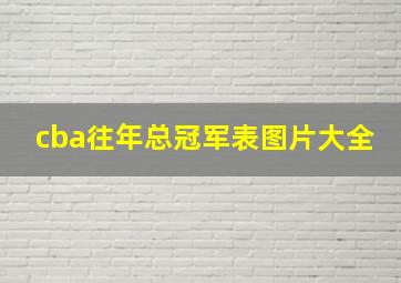 cba往年总冠军表图片大全