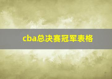 cba总决赛冠军表格