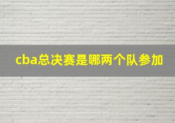 cba总决赛是哪两个队参加