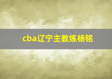 cba辽宁主教练杨铭