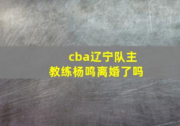 cba辽宁队主教练杨鸣离婚了吗