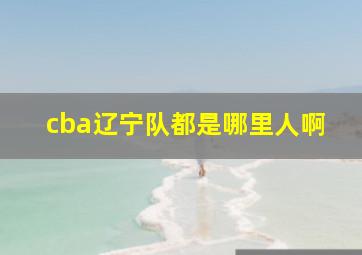 cba辽宁队都是哪里人啊