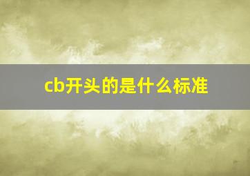 cb开头的是什么标准