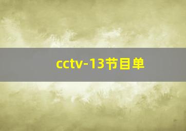 cctv-13节目单