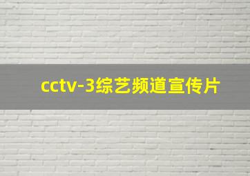 cctv-3综艺频道宣传片