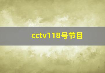 cctv118号节目