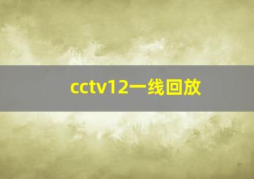 cctv12一线回放