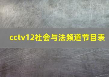 cctv12社会与法频道节目表