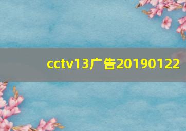 cctv13广告20190122