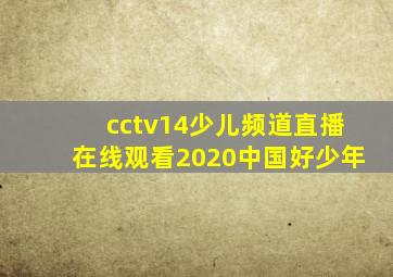 cctv14少儿频道直播在线观看2020中国好少年