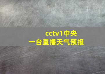 cctv1中央一台直播天气预报