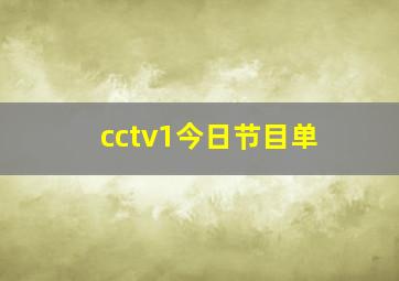 cctv1今日节目单