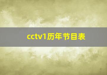 cctv1历年节目表