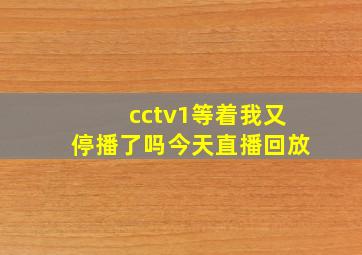 cctv1等着我又停播了吗今天直播回放