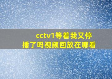 cctv1等着我又停播了吗视频回放在哪看