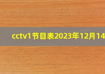 cctv1节目表2023年12月14日