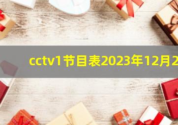 cctv1节目表2023年12月2