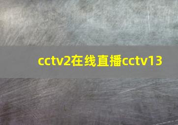 cctv2在线直播cctv13