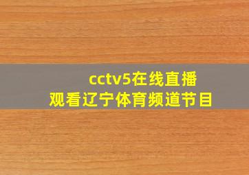 cctv5在线直播观看辽宁体育频道节目