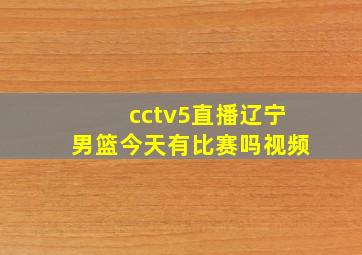 cctv5直播辽宁男篮今天有比赛吗视频