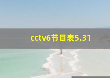 cctv6节目表5.31