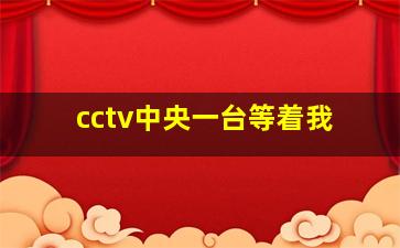 cctv中央一台等着我