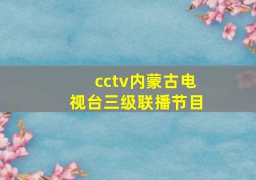 cctv内蒙古电视台三级联播节目