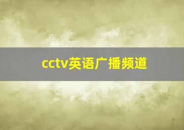 cctv英语广播频道