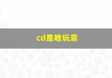 cd是啥玩意