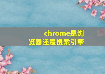 chrome是浏览器还是搜索引擎