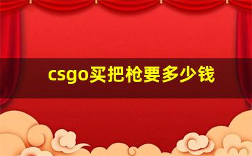 csgo买把枪要多少钱