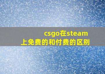 csgo在steam上免费的和付费的区别