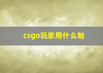 csgo玩家用什么轴