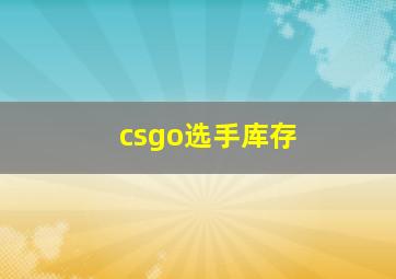 csgo选手库存