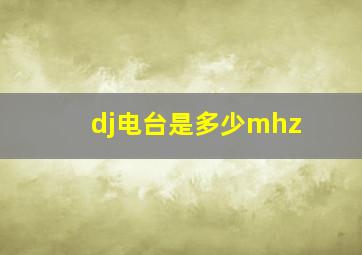 dj电台是多少mhz