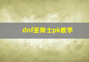 dnf圣骑士pk教学