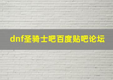 dnf圣骑士吧百度贴吧论坛