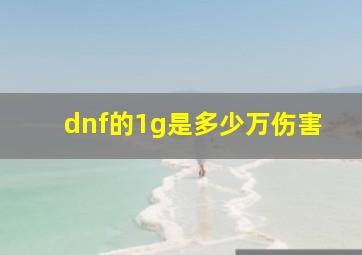 dnf的1g是多少万伤害