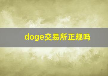 doge交易所正规吗