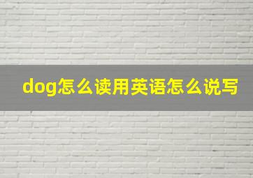 dog怎么读用英语怎么说写