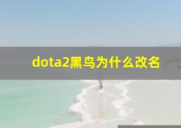 dota2黑鸟为什么改名