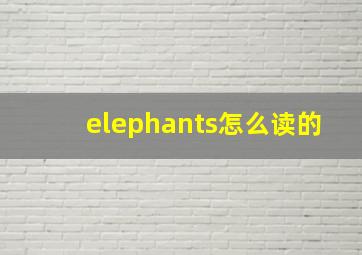 elephants怎么读的