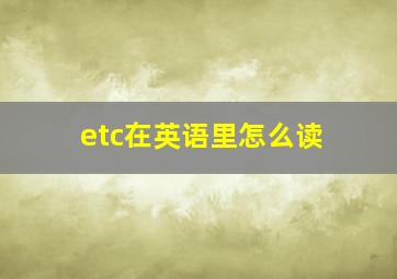 etc在英语里怎么读