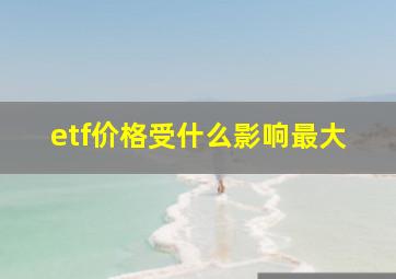 etf价格受什么影响最大