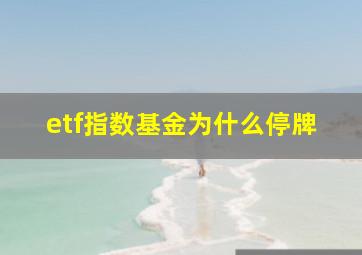 etf指数基金为什么停牌