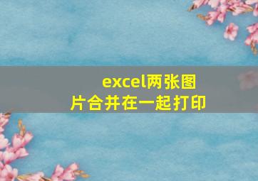 excel两张图片合并在一起打印