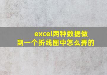 excel两种数据做到一个折线图中怎么弄的