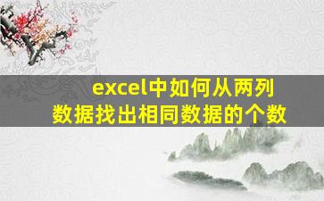 excel中如何从两列数据找出相同数据的个数