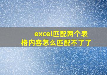 excel匹配两个表格内容怎么匹配不了了