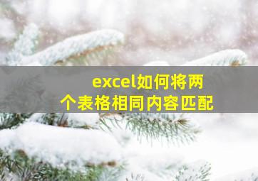 excel如何将两个表格相同内容匹配